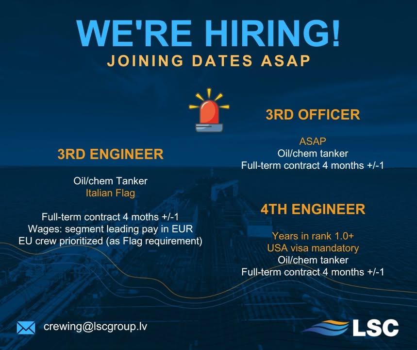 Explore your opportunities with #TeamLSC Immediate hiring! send your CV to crewing@