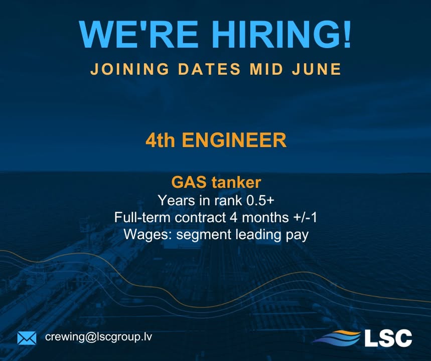 Join #TeamLSC open position on GAS tanker!