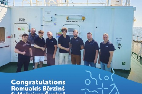 A proud moment on the board of Elandra Corallo! Cadets Romualds Bērziņš and Maksims… A proud moment on the board of Elandra Corallo! Cadets Romualds Bērziņš and Maksims…