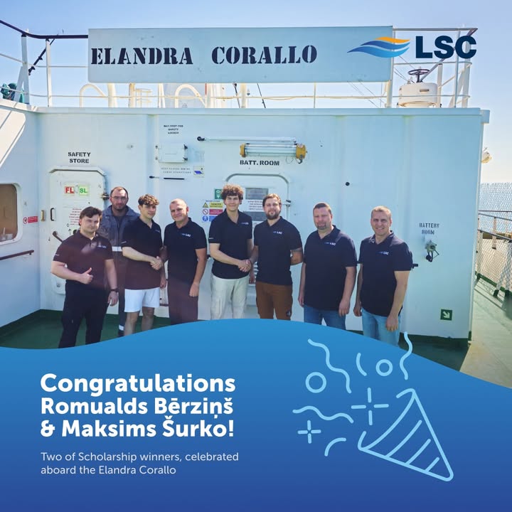 A proud moment on the board of Elandra Corallo! Cadets Romualds Bērziņš and Maksims…