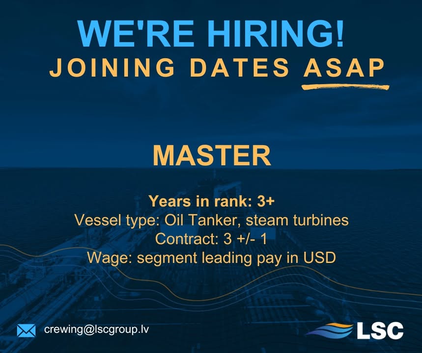 We are hiring! Opportunity to join #TeamLSC as Master! Interested candidates, please send your…
