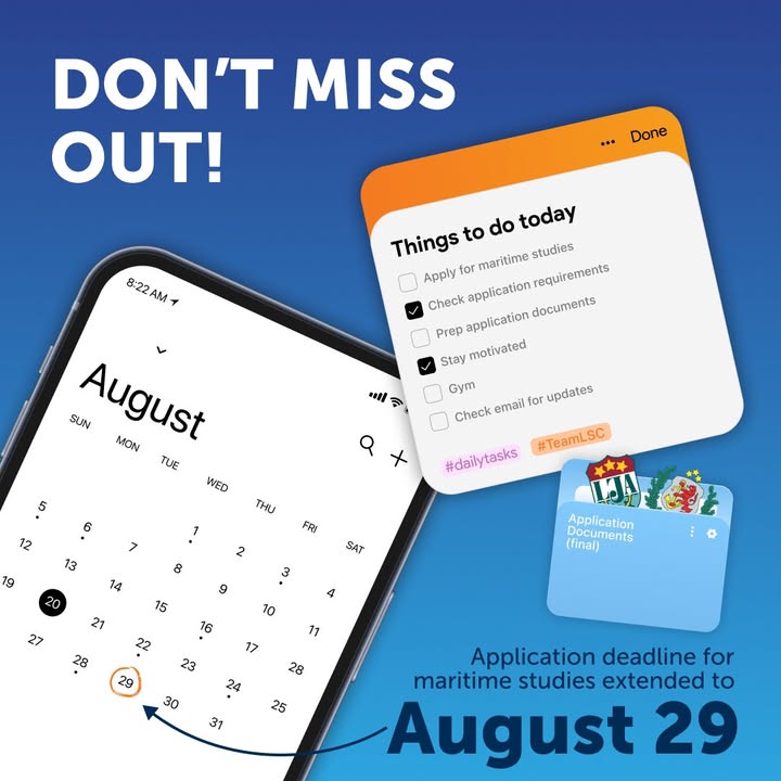 Good news! The application deadline for maritime studies has been extended until August 29.…